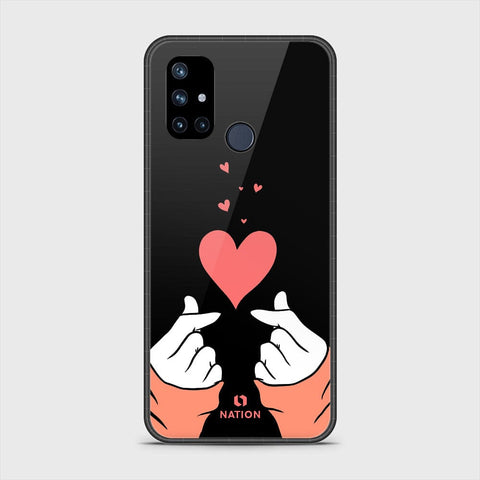 OnePlus Nord N10 5G Cover- Onation Heart Series - HQ Ultra Shine Premium Infinity Glass Soft Silicon Borders Case