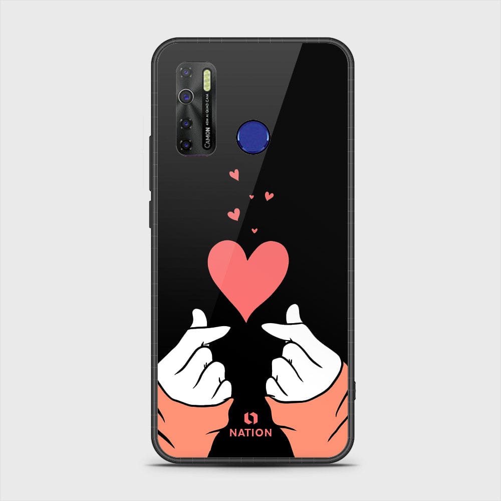 Tecno Spark 5 Cover- Onation Heart Series - HQ Ultra Shine Premium Infinity Glass Soft Silicon Borders Case (Fast Delivery)