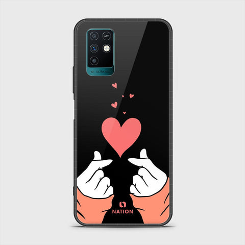 Infinix Note 10 Cover- Onation Heart Series - HQ Ultra Shine Premium Infinity Glass Soft Silicon Borders Case