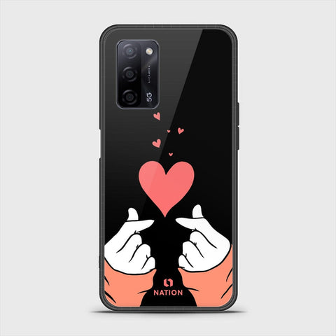 Oppo A55 5G Cover- Onation Heart Series - HQ Ultra Shine Premium Infinity Glass Soft Silicon Borders Case