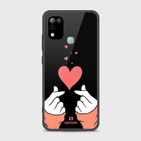 Infinix Hot 10 Play Cover- Onation Heart Series - HQ Ultra Shine Premium Infinity Glass Soft Silicon Borders Case