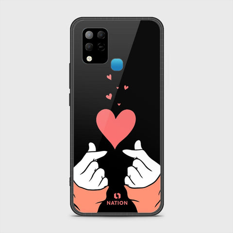 Infinix Hot 10s Cover- Onation Heart Series - HQ Ultra Shine Premium Infinity Glass Soft Silicon Borders Case