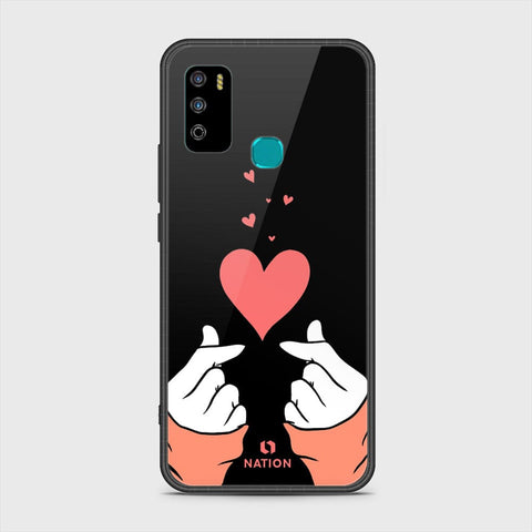 Infinix Hot 9 Play Cover- Onation Heart Series - HQ Ultra Shine Premium Infinity Glass Soft Silicon Borders Case