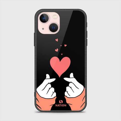 iPhone 14 Plus Cover- Onation Heart Series - HQ Ultra Shine Premium Infinity Glass Soft Silicon Borders Case