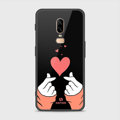 OnePlus 6 Cover- Onation Heart Series - HQ Ultra Shine Premium Infinity Glass Soft Silicon Borders Case