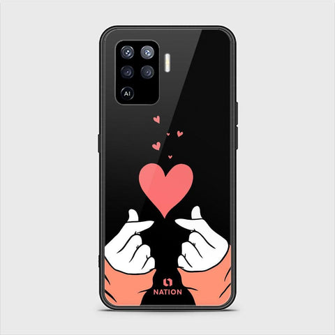 Oppo A94 Cover - ONation Heart Series - HQ Ultra Shine Premium Infinity Glass Soft Silicon Borders Case