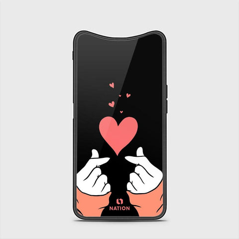 Oppo Find X Cover - ONation Heart Series - HQ Ultra Shine Premium Infinity Glass Soft Silicon Borders Case