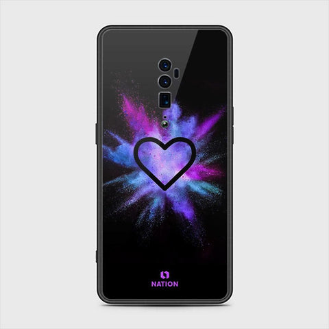 Oppo Reno 10x Zoom Cover - ONation Heart Series - HQ Ultra Shine Premium Infinity Glass Soft Silicon Borders Case