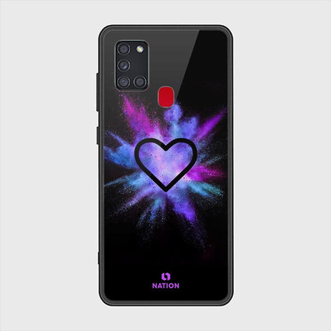 Samsung Galaxy A21s Cover - ONation Heart Series - HQ Ultra Shine Premium Infinity Glass Soft Silicon Borders Case