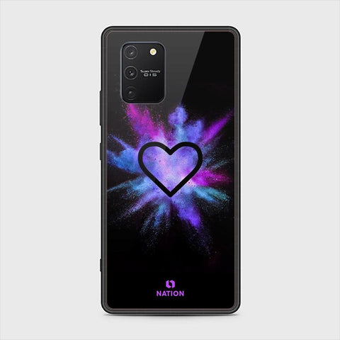 Samsung Galaxy S10 Lite Cover - ONation Heart Series - HQ Ultra Shine Premium Infinity Glass Soft Silicon Borders Case