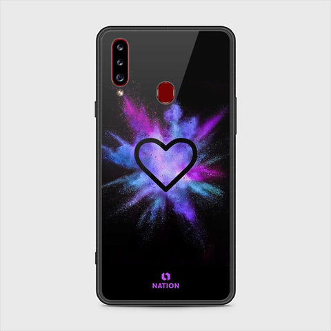 Samsung Galaxy A20s Cover - ONation Heart Series - HQ Ultra Shine Premium Infinity Glass Soft Silicon Borders Case