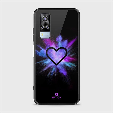 Vivo Y51 (2020 December) Cover - ONation Heart Series - HQ Ultra Shine Premium Infinity Glass Soft Silicon Borders Case