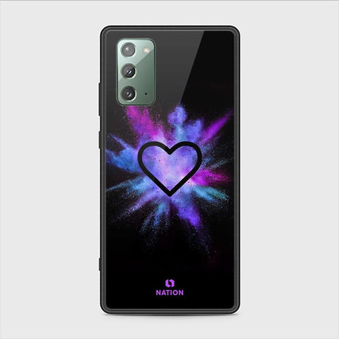 Samsung Galaxy Note 20 Cover - ONation Heart Series - HQ Ultra Shine Premium Infinity Glass Soft Silicon Borders Case