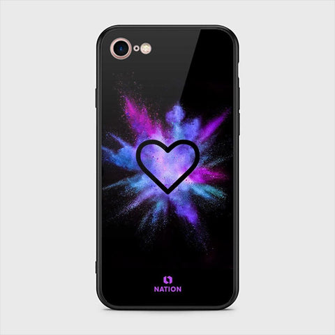 iPhone 8 / 7 Cover - Onation Heart Series - HQ Ultra Shine Premium Infinity Glass Soft Silicon Borders Case