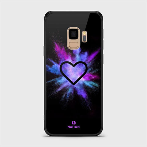 Samsung Galaxy S9 Cover - Onation Heart Series - HQ Ultra Shine Premium Infinity Glass Soft Silicon Borders Case