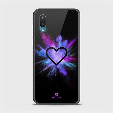 Samsung Galaxy A02 Cover - ONation Heart Series - HQ Ultra Shine Premium Infinity Glass Soft Silicon Borders Case