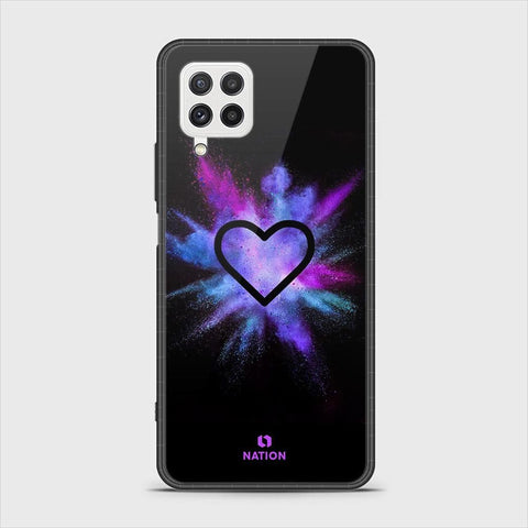 Samsung Galaxy M22 Cover - Onation Heart Series - HQ Ultra Shine Premium Infinity Glass Soft Silicon Borders Case