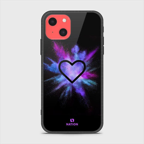 iPhone 13 Mini Cover - Onation Heart Series - HQ Ultra Shine Premium Infinity Glass Soft Silicon Borders Case