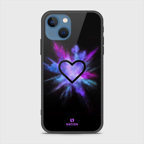 iPhone 13 Cover - Onation Heart Series - HQ Ultra Shine Premium Infinity Glass Soft Silicon Borders Case