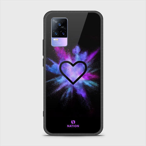 Vivo V21e Cover - Onation Heart Series - HQ Ultra Shine Premium Infinity Glass Soft Silicon Borders Case