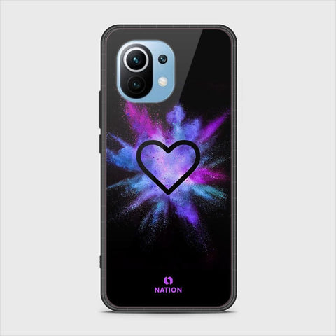 Xiaomi Mi 11 Cover - Onation Heart Series - HQ Ultra Shine Premium Infinity Glass Soft Silicon Borders Case