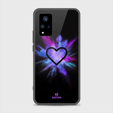 Vivo V21 Cover - Onation Heart Series - HQ Ultra Shine Premium Infinity Glass Soft Silicon Borders Case