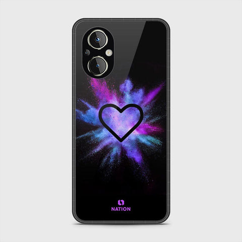 Oppo Reno 7 Lite Cover- Onation Heart Series - HQ Ultra Shine Premium Infinity Glass Soft Silicon Borders Case