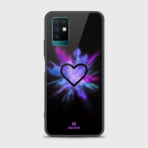 Infinix Note 10 Cover- Onation Heart Series - HQ Ultra Shine Premium Infinity Glass Soft Silicon Borders Case