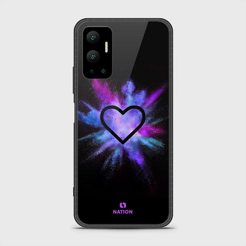 Infinix Hot 12 Cover- Onation Heart Series - HQ Ultra Shine Premium Infinity Glass Soft Silicon Borders Case