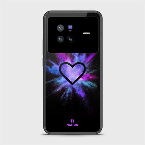 Vivo X80 Cover- Onation Heart Series - HQ Ultra Shine Premium Infinity Glass Soft Silicon Borders Case