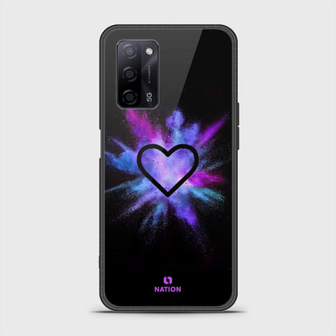 Oppo A55s Cover- Onation Heart Series - HQ Ultra Shine Premium Infinity Glass Soft Silicon Borders Case