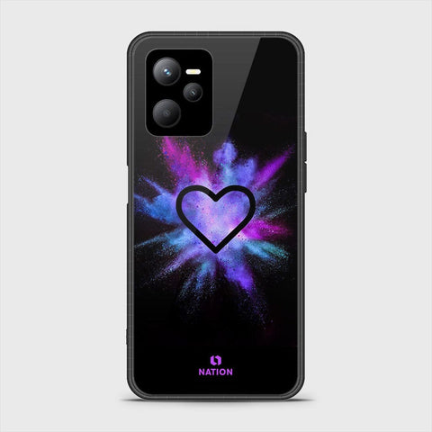 Realme V25 Cover- Onation Heart Series - HQ Ultra Shine Premium Infinity Glass Soft Silicon Borders Case