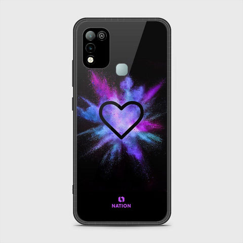 Infinix Hot 10 Play Cover- Onation Heart Series - HQ Ultra Shine Premium Infinity Glass Soft Silicon Borders Case