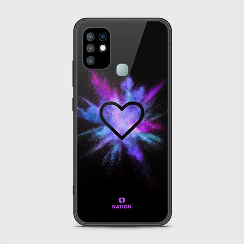 Infinix Hot 10 Cover- Onation Heart Series - HQ Ultra Shine Premium Infinity Glass Soft Silicon Borders Case