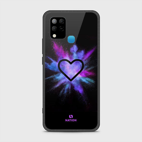 Infinix Hot 10s Cover- Onation Heart Series - HQ Ultra Shine Premium Infinity Glass Soft Silicon Borders Case