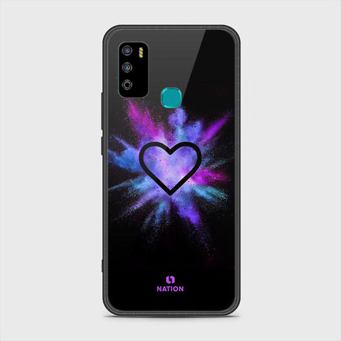 Infinix Hot 9 Play Cover- Onation Heart Series - HQ Ultra Shine Premium Infinity Glass Soft Silicon Borders Case