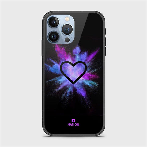 iPhone 14 Pro Cover- Onation Heart Series - HQ Ultra Shine Premium Infinity Glass Soft Silicon Borders Case