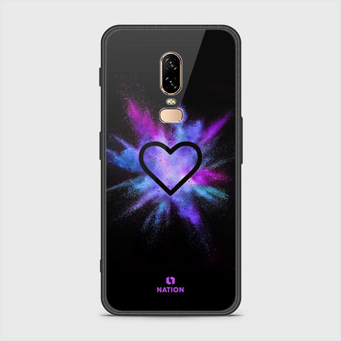 OnePlus 6 Cover- Onation Heart Series - HQ Ultra Shine Premium Infinity Glass Soft Silicon Borders Case