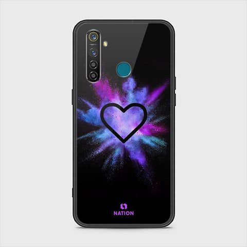 Realme 5 Pro Cover - ONation Heart Series - HQ Ultra Shine Premium Infinity Glass Soft Silicon Borders Case