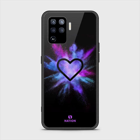 Oppo A94 Cover - ONation Heart Series - HQ Ultra Shine Premium Infinity Glass Soft Silicon Borders Case