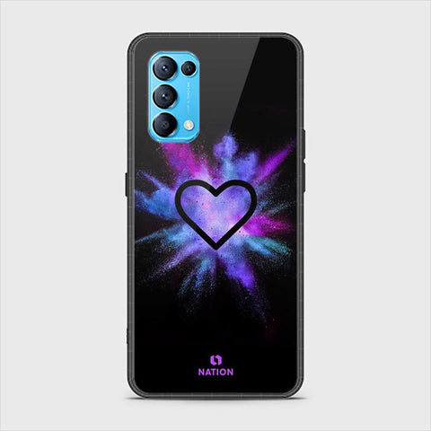 Oppo Reno 5 4G Cover - ONation Heart Series - HQ Ultra Shine Premium Infinity Glass Soft Silicon Borders Case