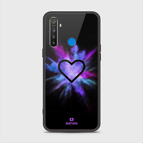 Realme 5 Cover - ONation Heart Series - HQ Ultra Shine Premium Infinity Glass Soft Silicon Borders Case