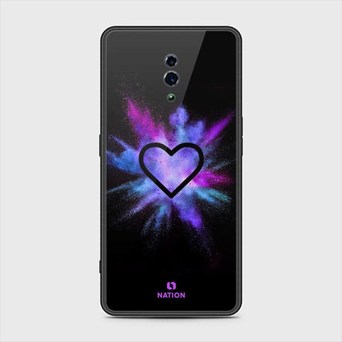 Oppo Reno Cover - ONation Heart Series - HQ Ultra Shine Premium Infinity Glass Soft Silicon Borders Case