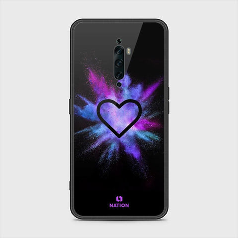 Oppo Reno 2F Cover - ONation Heart Series - HQ Ultra Shine Premium Infinity Glass Soft Silicon Borders Case