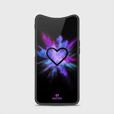 Oppo Find X Cover - ONation Heart Series - HQ Ultra Shine Premium Infinity Glass Soft Silicon Borders Case