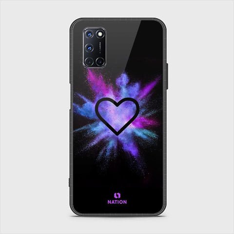 Oppo A52 Cover - ONation Heart Series - HQ Ultra Shine Premium Infinity Glass Soft Silicon Borders Case