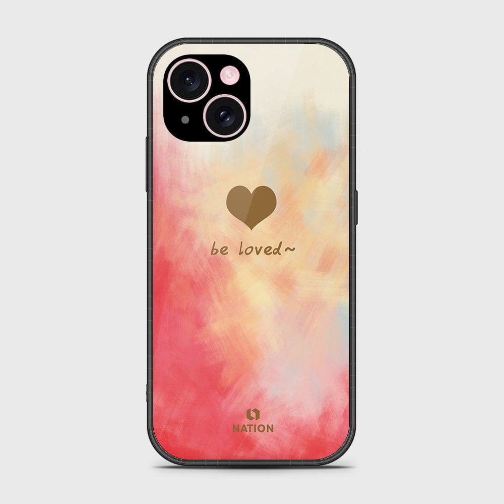 iPhone 15 Cover- Onation Heart Series - HQ Ultra Shine Premium Infinity Glass Soft Silicon Borders Case