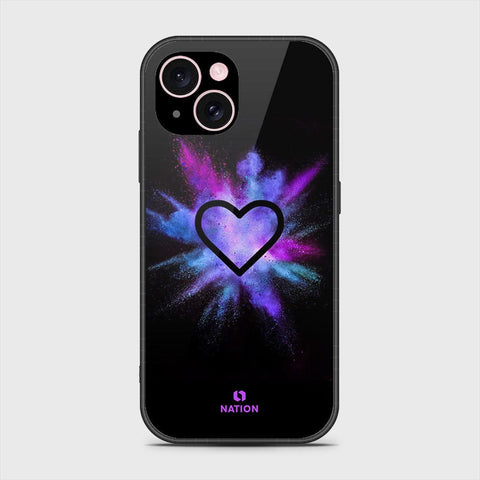 iPhone 15 Plus Cover- Onation Heart Series - HQ Ultra Shine Premium Infinity Glass Soft Silicon Borders Case