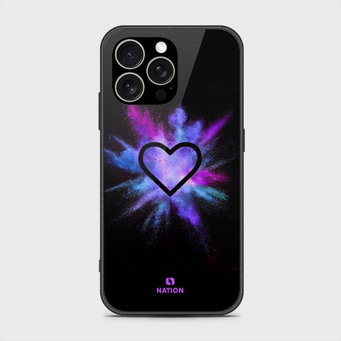 iPhone 15 Pro Max Cover- Onation Heart Series - HQ Ultra Shine Premium Infinity Glass Soft Silicon Borders Case