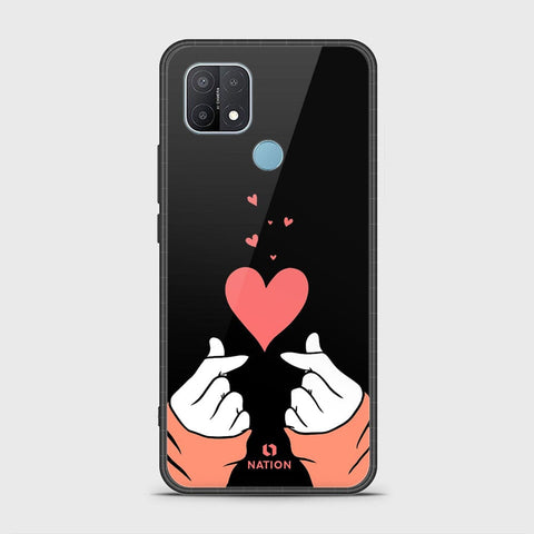 Oppo A15 Cover- Onation Heart Series - HQ Ultra Shine Premium Infinity Glass Soft Silicon Borders Case